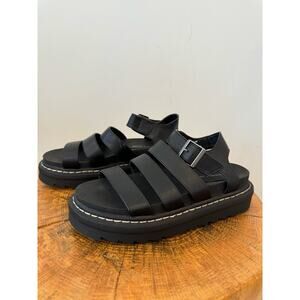 Sincerly Jules Lug Sole Sandals Black Platform straps Daring Chunky 1in Women 7M